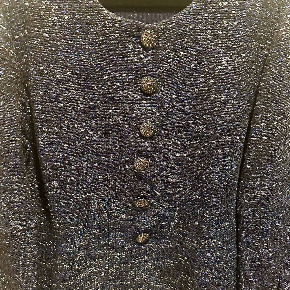 St. John Navy Tweed Jacket - Picture 3 of 5
